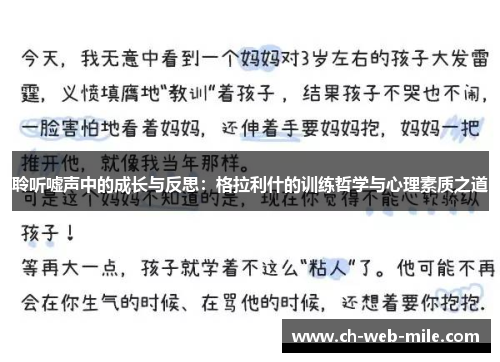 聆听嘘声中的成长与反思：格拉利什的训练哲学与心理素质之道